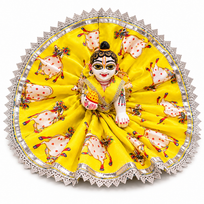 Jogan Meera Gopashtami Special Yellow Cow Poshak for Laddu Gopal Ji