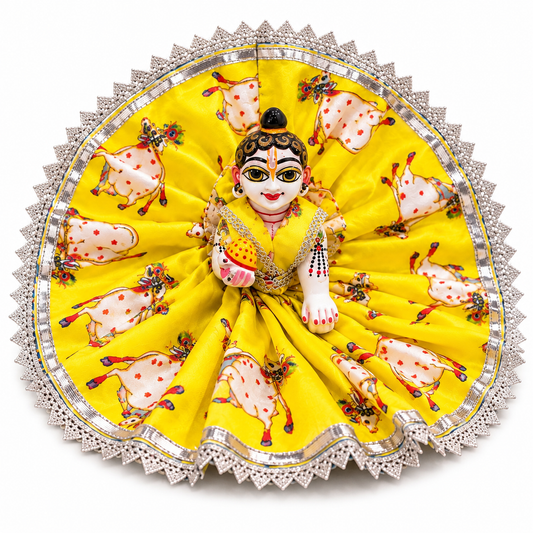 Jogan Meera Gopashtami Special Yellow Cow Poshak for Laddu Gopal Ji