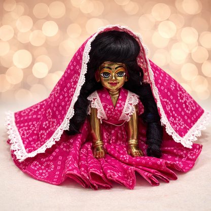 Jogan Meera Pink Bandhani Print Poshak for Radha Rani