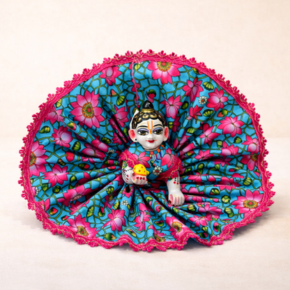 Jogan Meera Blue Kamal Cotton Poshak for Laddu Gopal
