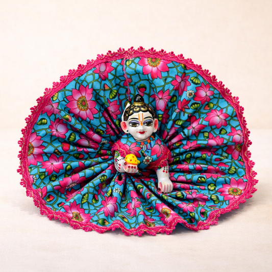 Jogan Meera Blue Kamal Cotton Poshak for Laddu Gopal
