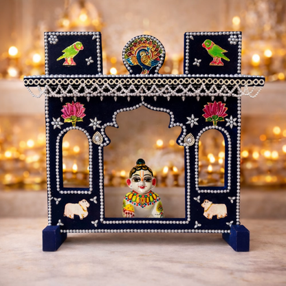Jogan Meera Moti Wooden Bangla Heavy Mahal Style (12x12 / 14x14 Inch)