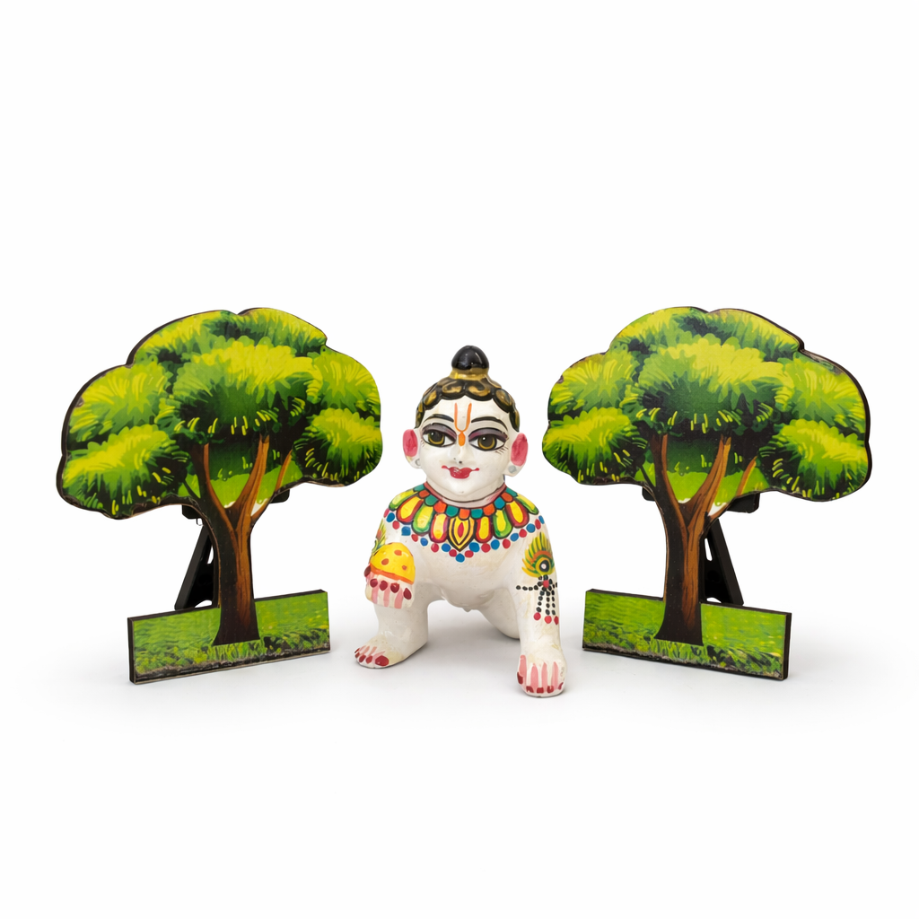 Jogan Meera Decorative Tree Pair MDF Jhanki (5 Inch Height)