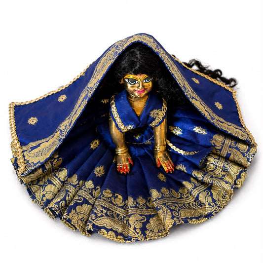 Jogan Meera Banarasi Dark Blue Poshak for Radha Ju