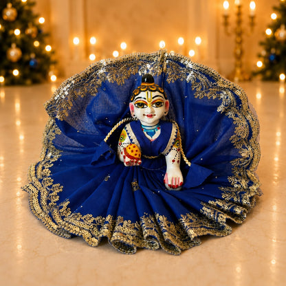 Jogan Meera Dark Blue Single Net Poshak for Laddu Gopal Ji