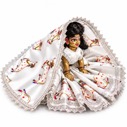 Jogan Meera Gopashtami Special White Cow Poshak for Radha Rani Ji
