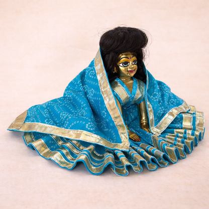 Jogan Meera Blue Bandhani Print Poshak for Radha Rani