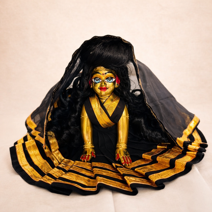Jogan Meera Black Daily Wear Gotta Cotton Poshak for Radha Rani