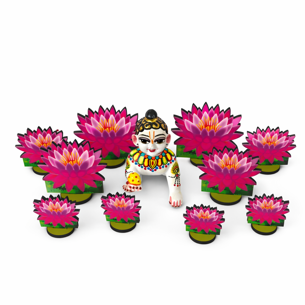 Jogan Meera Kamal Jhanki Set 10 Piece MDF Lotus Collection