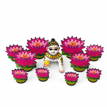 Jogan Meera Kamal Jhanki Set 10 Piece MDF Lotus Collection