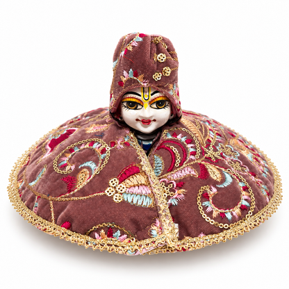 Jogan Meera Winter Rose Brown  Fargul Dress With Topa for Laddu Gopal Ji and Radha Ji