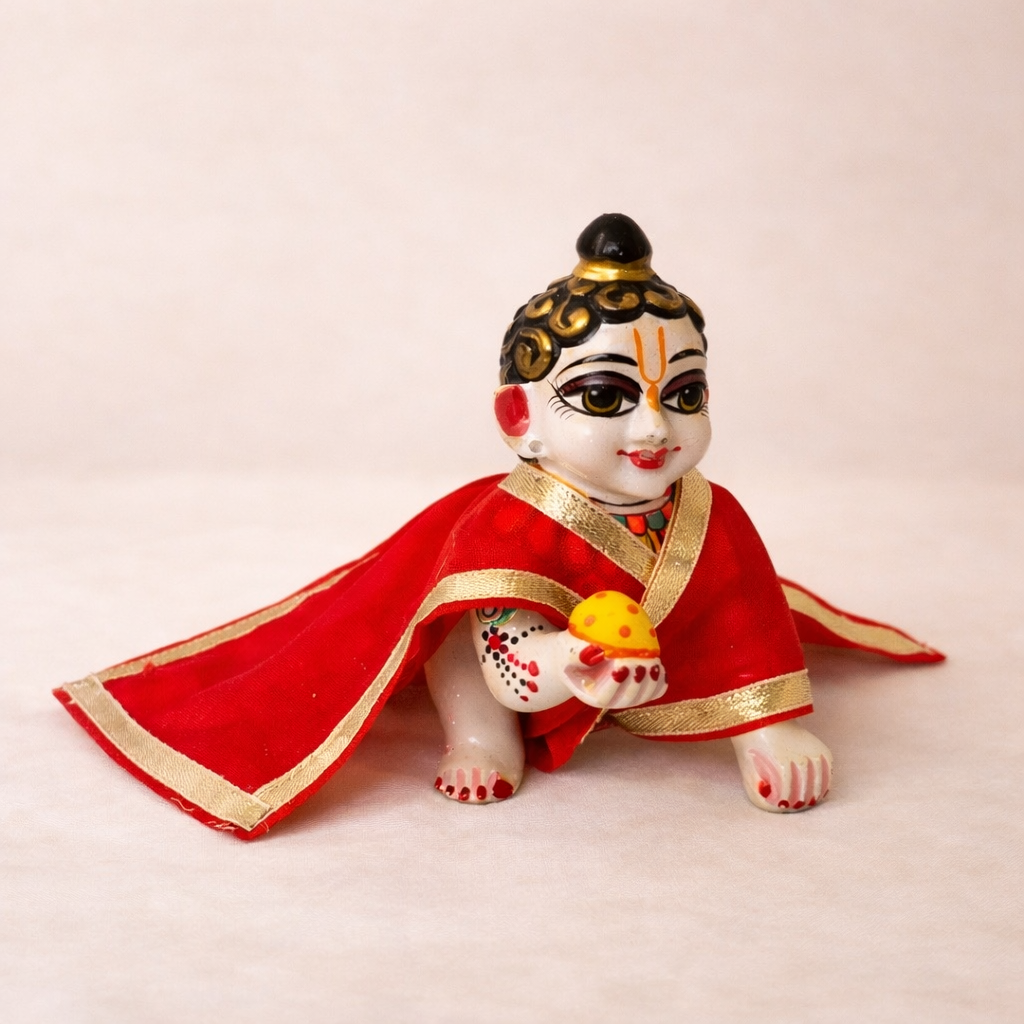 Jogan Meera Red Daily Wear Gotta Cotton Chira Vastra for Lalan ju