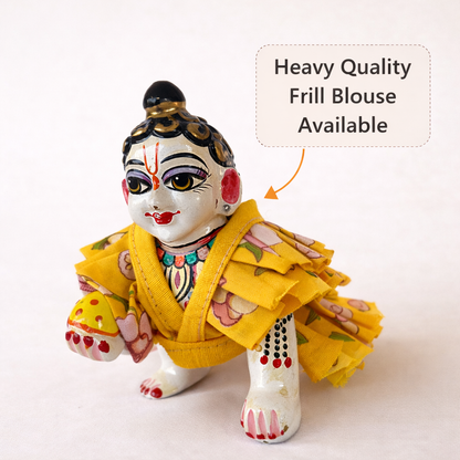 Jogan Meera Yellow Flower Double Frill Poshak for Laddu Gopal