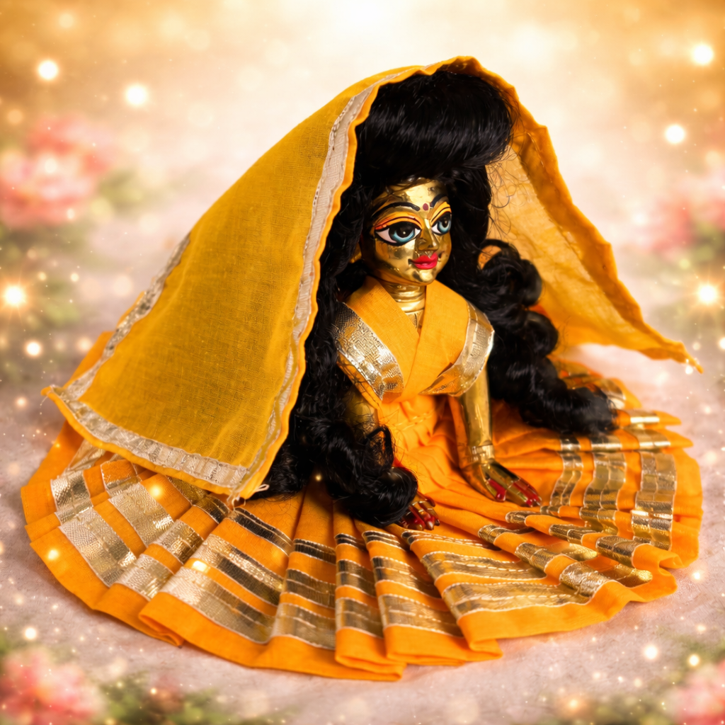 Jogan Meera Kesari Daily Wear Gotta Cotton Poshak for Radha Rani