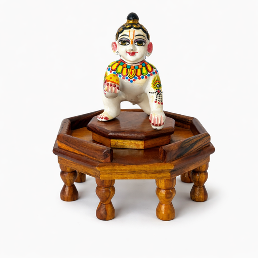 Jogan Meera Sagwan Wood Snan Choki for Thakurji Seva