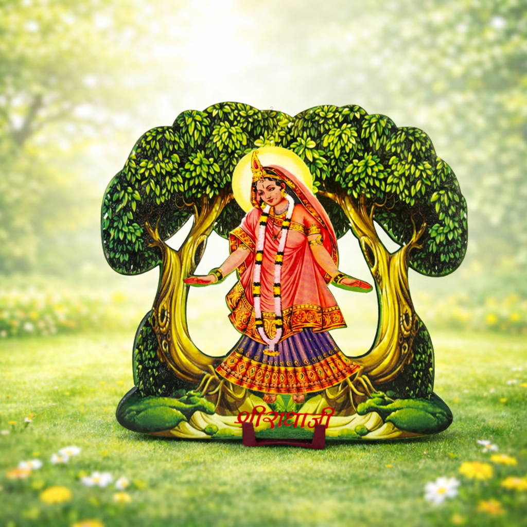 Jogan Meera Ashta Sakhi Jhanki with Radha Rani MDF Stand Set