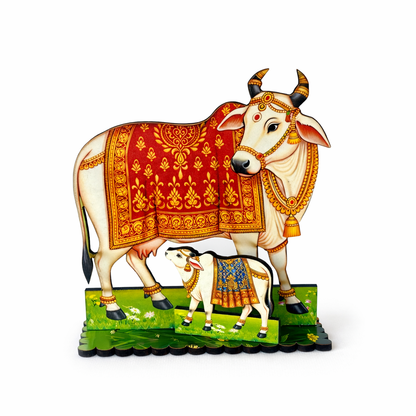 Jogan Meera Gaumata with Calf MDF Stand (4 Inch / 6 Inch)