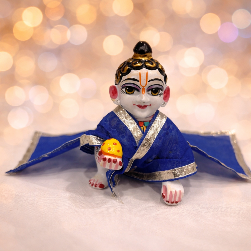 Jogan Meera Dark Blue Daily Wear Gotta Cotton Chira Vastra for Lalan ju