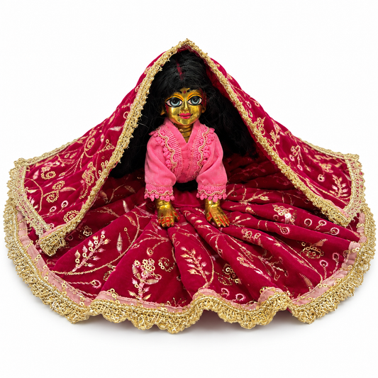 Jogan Meera Royal pink Heavy Velvet Poshak With Blouse for Radha Rani
