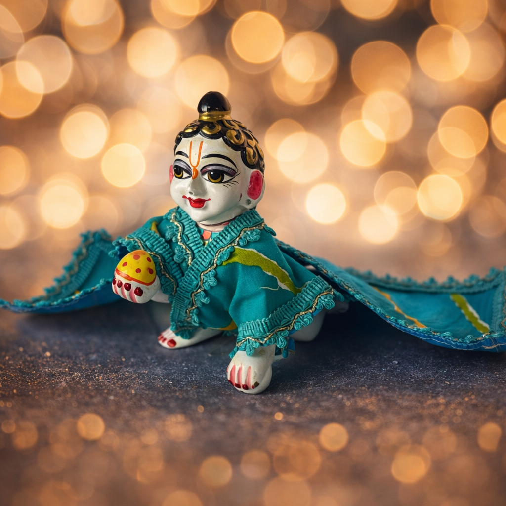 Jogan Meera Blue Cotton Lehriya Chira Vastra for Lalan ju