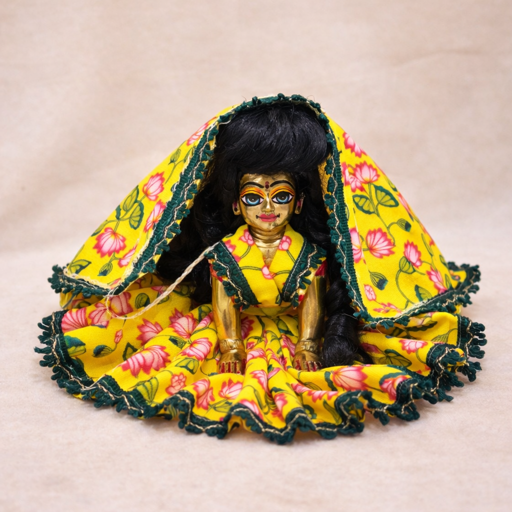 Jogan Meera Yellow Kamal Cotton Poshak for Radha Rani