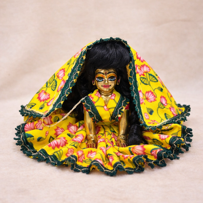 Jogan Meera Yellow Kamal Cotton Poshak for Radha Rani