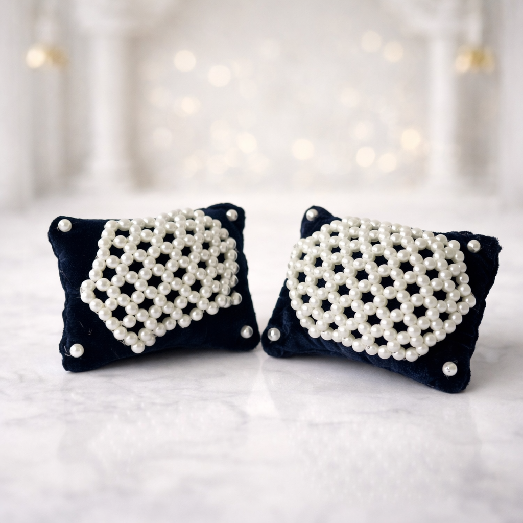 Jogan Meera Black Moti Work Pillow for Laddu Gopal Seva