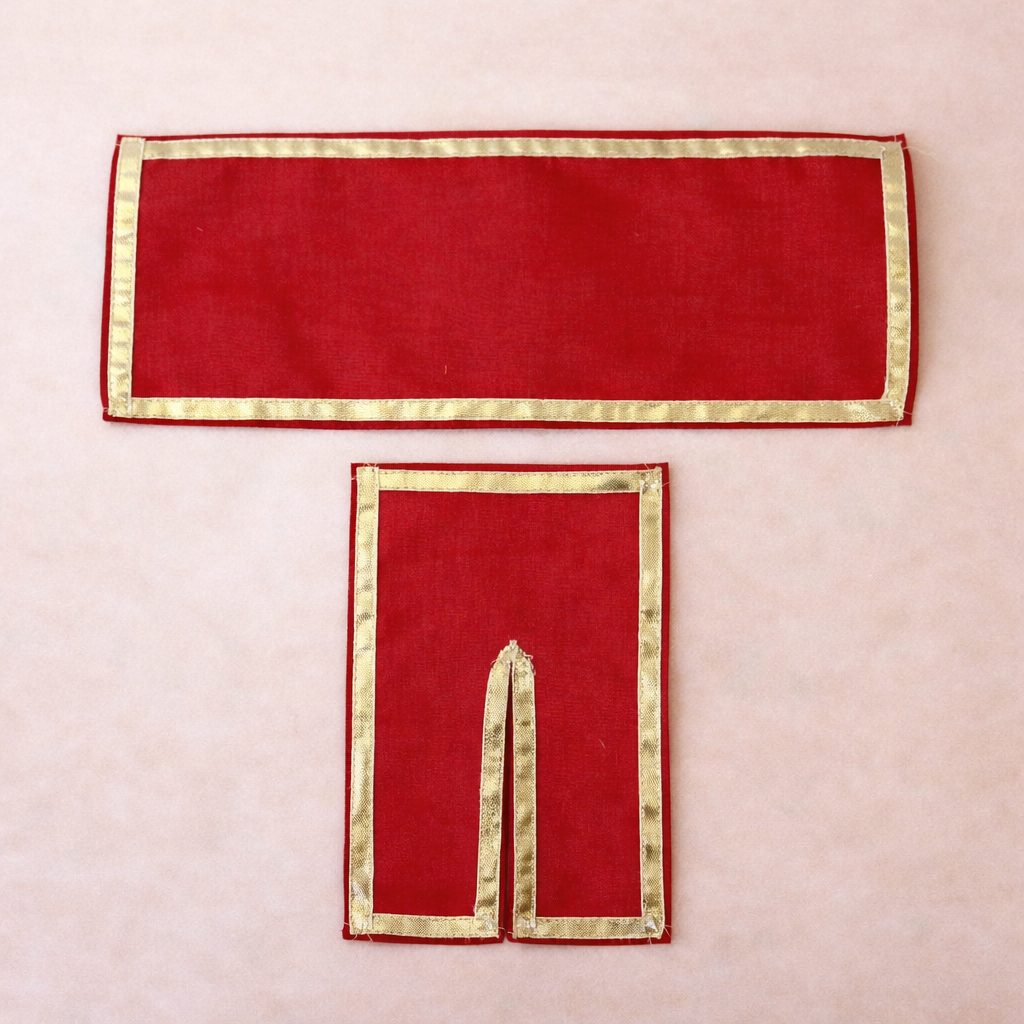 Jogan Meera Red Daily Wear Gotta Cotton Chira Vastra for Lalan ju