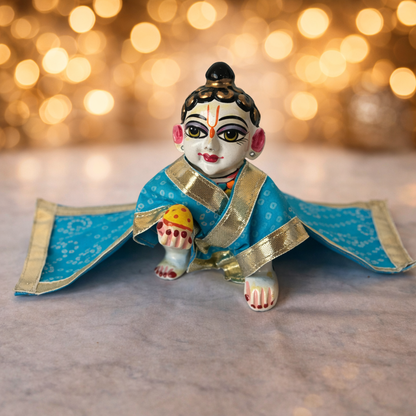 Jogan Meera Blue Bandhani Print Chira Vastra for Lalan ju