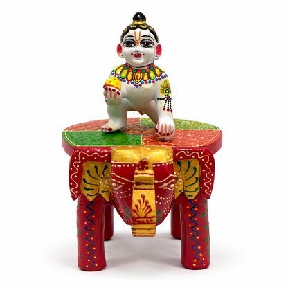 Jogan Meera Hathi Choki for Laddu Gopal Jhanki – Decorative Seva Base