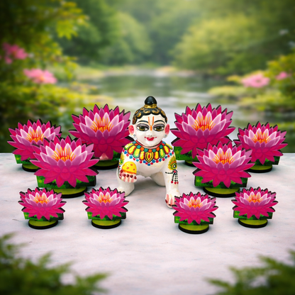 Jogan Meera Kamal Jhanki Set 10 Piece MDF Lotus Collection