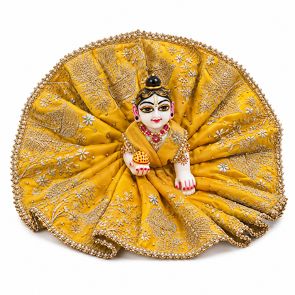 Jogan Meera Yellow Heavy Diwali Raja Rani Poshak for Laddu Gopal