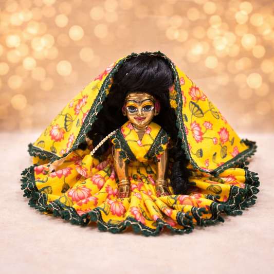 Jogan Meera Yellow Kamal Cotton Poshak for Radha Rani