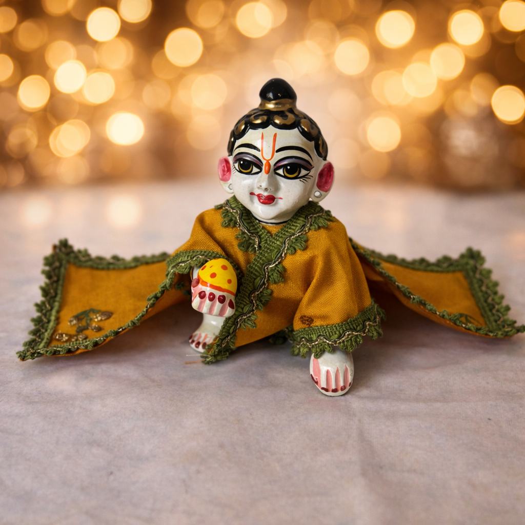 Jogan Meera Yellow Heavy Manipuri Embroidery Chira Vastra for Lalan ju