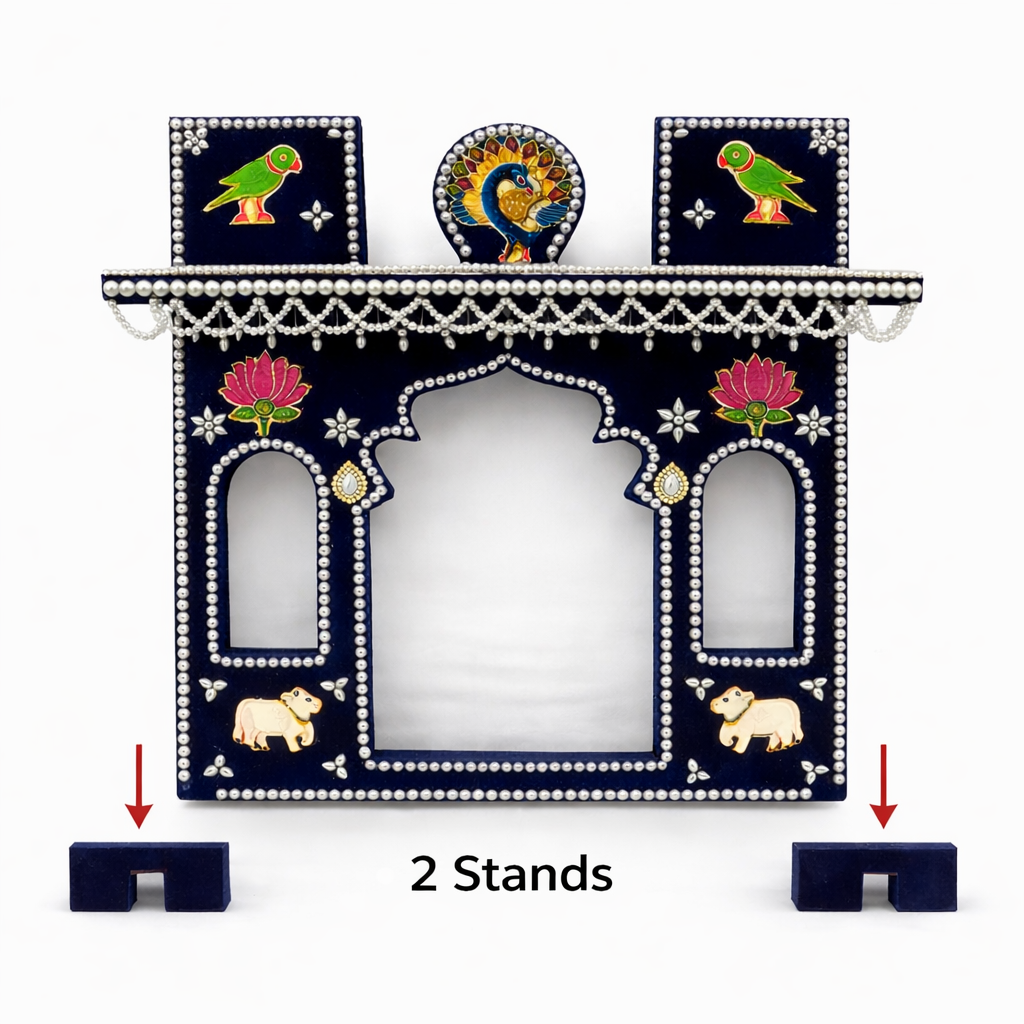 Jogan Meera Moti Wooden Bangla Heavy Mahal Style (12x12 / 14x14 Inch)