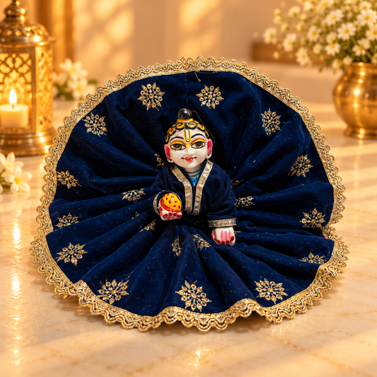 Jogan Meera Dark Bue Heavy Velvet Poshak With Blouse for Laddu Gopal