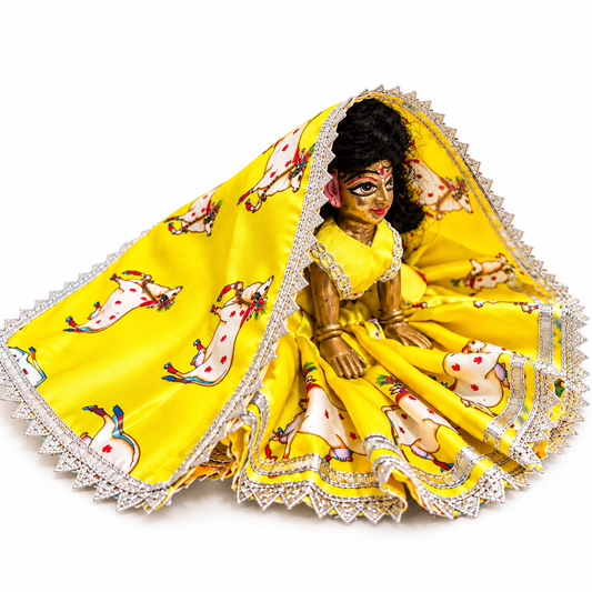 Jogan Meera Gopashtami Special Yellow Cow Poshak for Radha Rani Ji