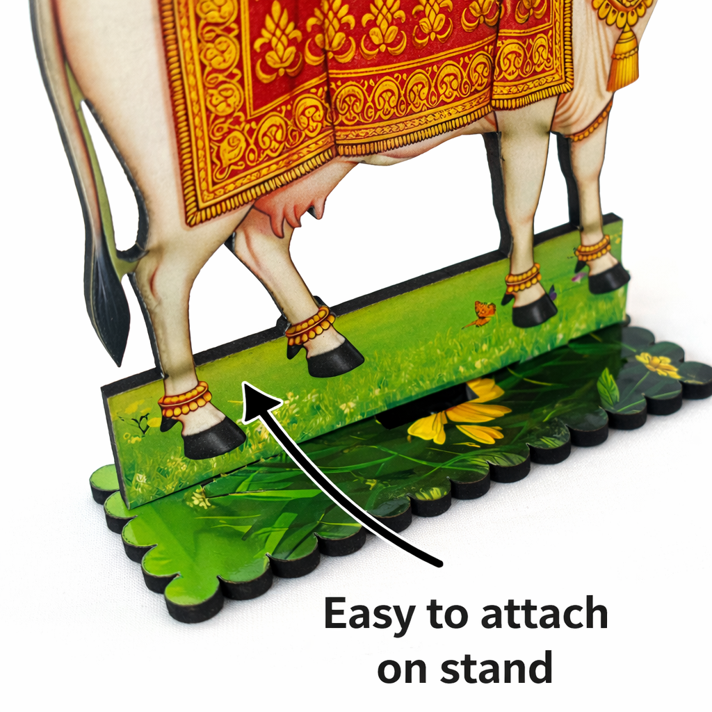 Jogan Meera Gaumata with Calf MDF Stand (4 Inch / 6 Inch)