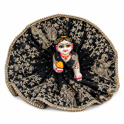 Jogan Meera Black Heavy Diwali Raja Rani Poshak for Laddu Gopal
