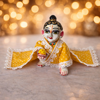 Jogan Meera Yellow Bandhani Print Chira Vastra for Lalan ju