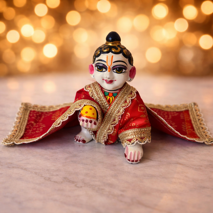 Jogan Meera Red Bandhani Print Chira Vastra for Lalan ju