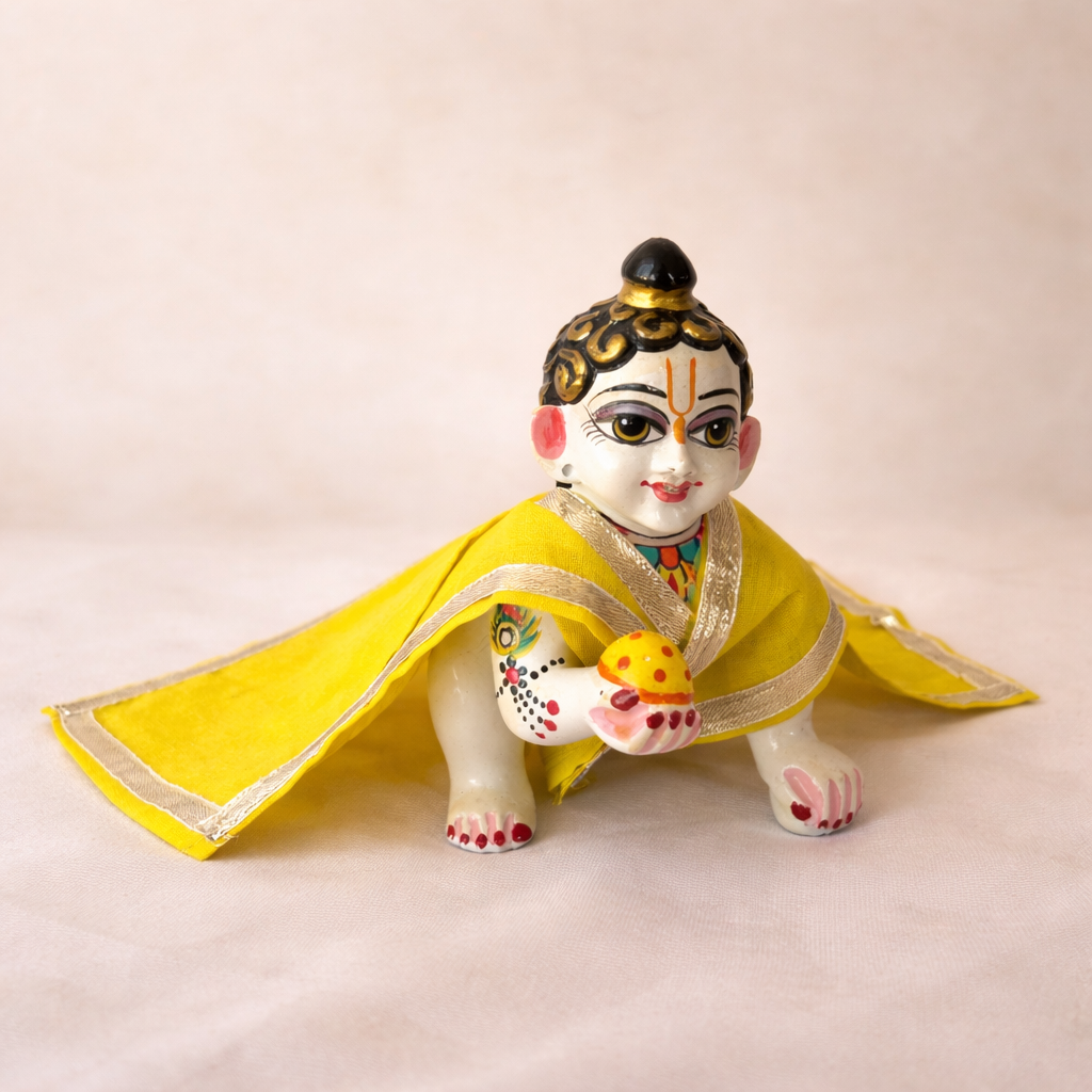Jogan Meera Yellow Daily Wear Gotta Cotton Chira Vastra for Lalan ju
