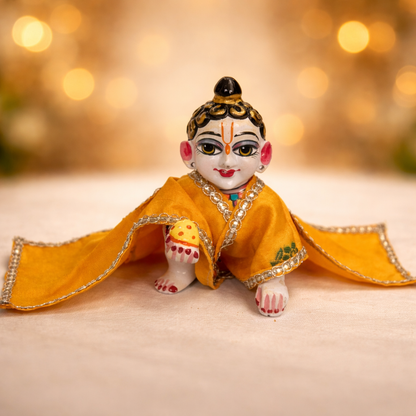 Jogan Meera Yellow Banarasi Fabric Chira Vastra for Lalan ju