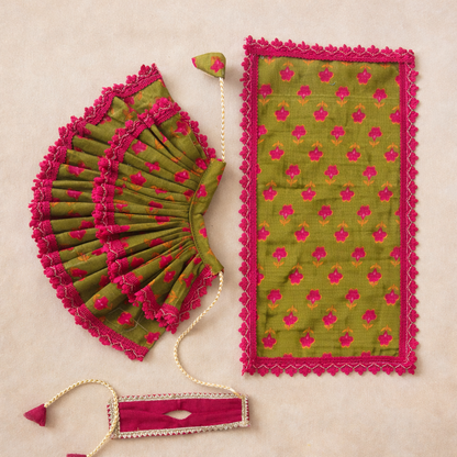 Jogan Meera Mehendi Cotton Poshak for Radha Rani
