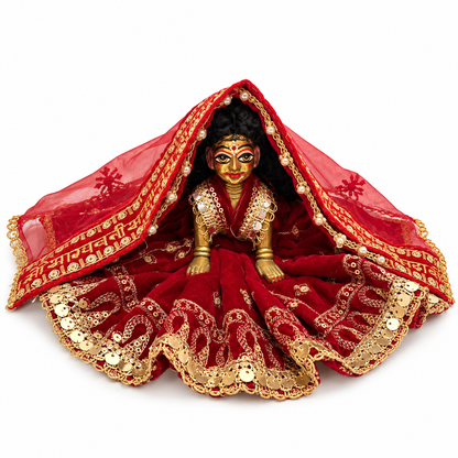 Jogan Meera Karva Chauth Special Red Poshak for Radha Rani Ji