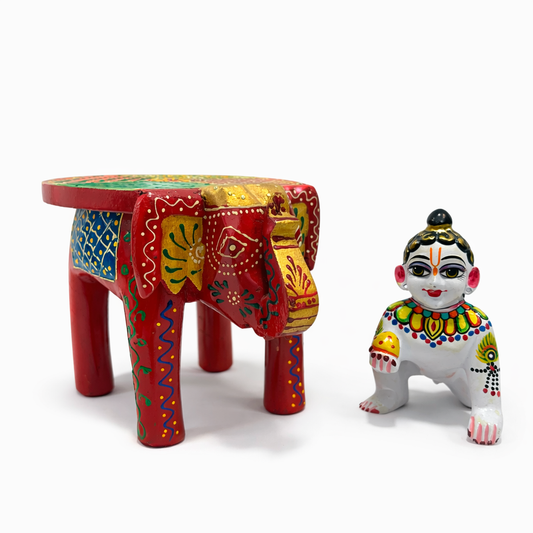 Jogan Meera Hathi Choki for Laddu Gopal Jhanki – Decorative Seva Base
