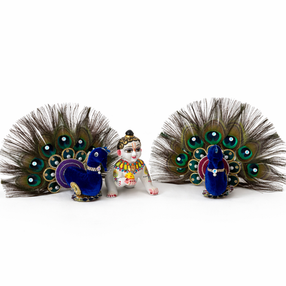 Jogan Meera Decorative Heavy Mor Pair for Mandir Seva
