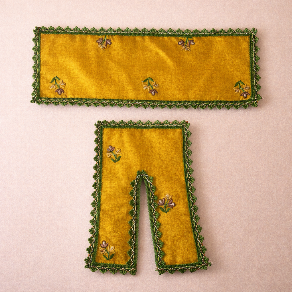 Jogan Meera Yellow Heavy Manipuri Embroidery Chira Vastra for Lalan ju