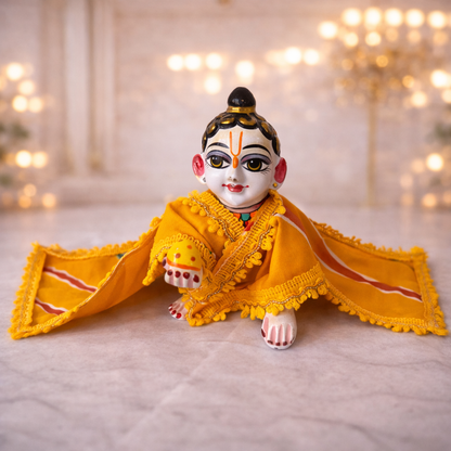 Jogan Meera Yellow Cotton Lehriya Chira Vastra for Lalan ju