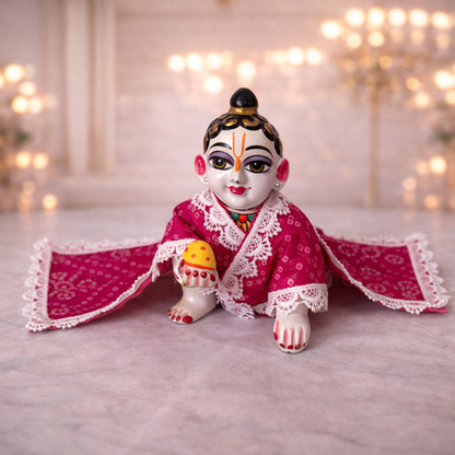 Jogan Meera Pink Bandhani Print Chira Vastra for Lalan ju